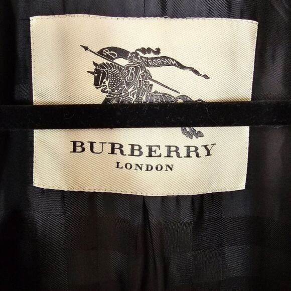 Burberry London Black Double Breasted Cashmere Wool Blend Pea Coat Jacket 8 - Picture 6 of 8